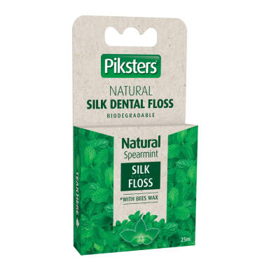 PIKSTERS Bamboo Silk Floss SPEARMINT 25m - jedwabna nitka do zębów delikatnie woskowana