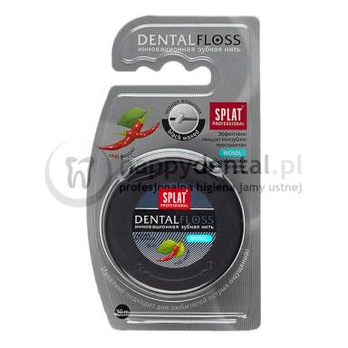 SPLAT DentalFloss CHILLI-PEPPER 30m - woskowana, płaska nić dentystyczna z ekstraktem z papryki chilli 
