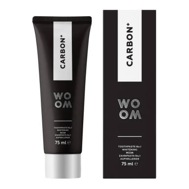 WOOM CARBON + - czarna pasta wybielająca zęby z aktywnym węglem 75ml