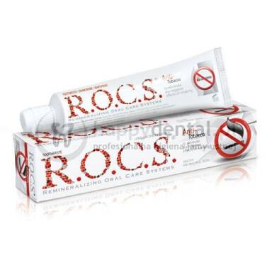 ROCS Anti-Tabacco (Antytytoń) 60ml - pasta neutralizująca zapach dymu tytoniowego u palaczy - usuwa suchość w ustach