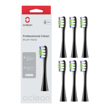 OCLEAN Professional Clean P1C5 B06 Black 6szt. - końcówki do szczoteczek sonicznych Oclean czarne