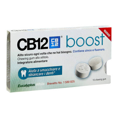 CB12 Boost Eucalyptus White 10szt. - gumy do żucia z ksylitolem redukujące nieprzyjemny zapach z ust