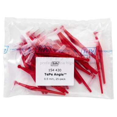 TEPE ID Angle (0.5mm) czerwone 25szt. - zestaw szczoteczek międzyzębowych (szczoteczki w wersji ANGLE)