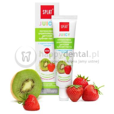 SPLAT JUICY KIWI&STRAWBERRY 35ml - pasta wzmacniająca szkliwo z nano hydroksyapatytem o smaku słodkich kiwi i truskawek