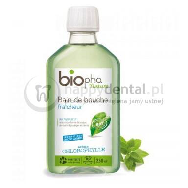BIOpha Nature 250ml - płyn do płukania jamy ustnej z chlorofilem dla wrażliwych dziąseł