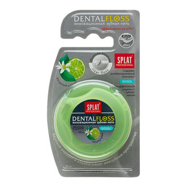 SPLAT DentalFloss BERGAMOT-LIME 30m - woskowana nić dentystyczna, rozprężająca o smaku bergamotki i limonki