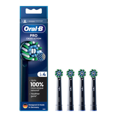 BRAUN Oral-B Cross Action EB50BRX-4 Black 4szt. - końcówki do szczoteczki elektrycznej Oral-B z kątowym ułożeniem włókien