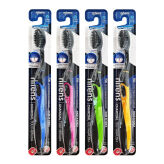 NITENS CHARCOAL Happy SET 4szt. - zestaw 4 szczoteczek antybakteryjnych do zębów z aktywnym węglem