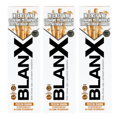 BLANX (MARKET) Intensywne Usuwanie Przebarwień (Anty Osad) HAPPY SET 3x75ml - zestaw 3 past wybielających do zębów przeciw osadom 3xE763