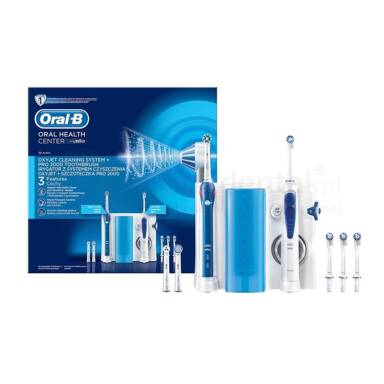 BRAUN Oral-B Oral Health Center - OxyJet + PRO 2000 - zestaw szczoteczka elektryczna z irygatorem do zębów