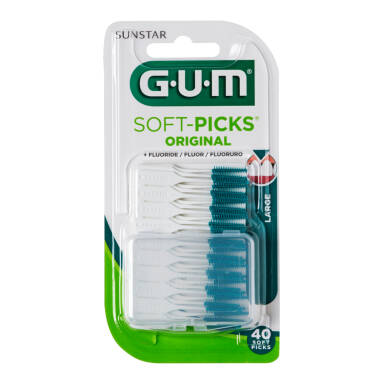 GUM Butler Soft-Picks X-LARGE (636) 50szt. - wyjątkowo elastyczne wykałaczki z delikatną, gumową końcówką (BARDZO DUŻE)