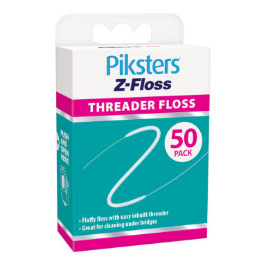 PIKSTERS Z-Floss Threader Floss 50szt. - nici do implantów, mostów i aparatów ortodontycznych