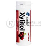 MIRADENT Xylitol Chewing Gum 30sztuk - guma do żucia z ksylitolem przeciw próchnicy (smak: <B>Żurawina - CRANBERRY</B>)