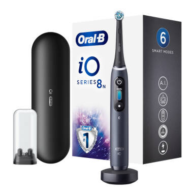 BRAUN Oral-B iO 8 BLACK - szczoteczka magnetyczna do zębów Oral-B w kolorze czarnym