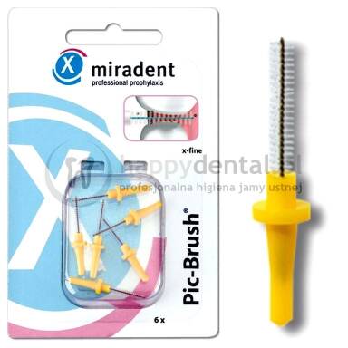 MIRADENT zPic-Brush szczoteczki 6 szt. 1,8mm (żółty) - Zestaw szczoteczek międzyzębowych - PRODUKT DOSTĘPNY NA ZAMÓWIENIE ! !