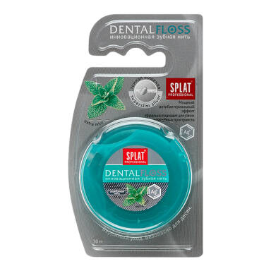 SPLAT Dental Floss SILVER Ag+ 30m - super cienka nić dentystyczna z włóknami srebra