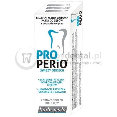 BIAŁA PERŁA ProPerio Świeży Oddech 75ml wybielająco odświeżająca pasta do zębów (opakowanie NIEBIESKIE)