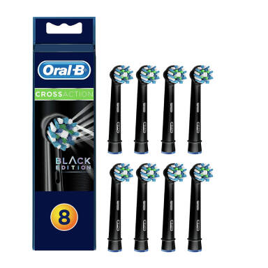 BRAUN Oral-B CrossAction EB50-8 BLACK 8 szt. - końcówki do szczoteczek elektrycznych Oral-B w kolorze CZARNYM 