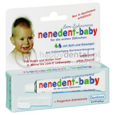 NENEDENT BABY 20ml - pasta do pielęgnacji pierwszych ząbków wraz z silikonową szczoteczką dla dzieci w wieku 6-12 miesięcy