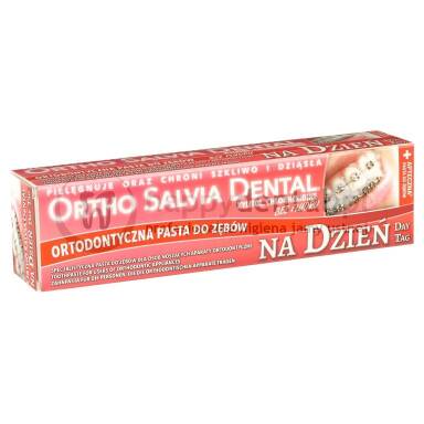 ORTHO SALVIA (Dzień) 75ml - PASTA na dzień dla osób noszących aparaty ortodontyczne (czerwona)