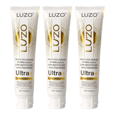 LUZO Ultra+ Super Probiotic-4 SET 3x100g - zestaw past wybielających do zębów z probiotykami i niacynamidem