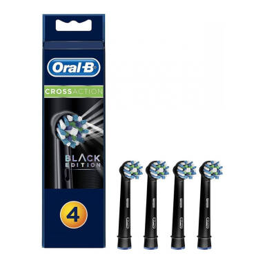 BRAUN Oral-B CrossAction EB50-4 BLACK 4 szt. - końcówki do szczoteczek elektrycznych Oral-B w kolorze CZARNYM