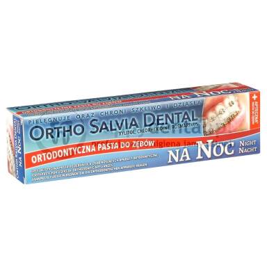 ORTHO SALVIA DENTAL Fluor (Noc) 75ml - PASTA na noc dla osób noszących aparaty ortodontyczne (niebieska)