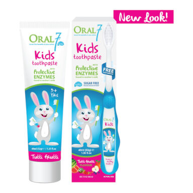 ORAL7 KIDS 40ml - pasta do zębów dla dzieci + szczoteczka do zębów
