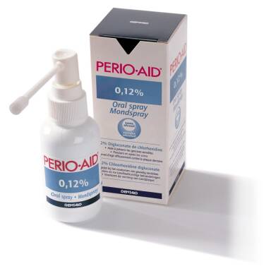 Dentaid PERIO-AID 0,12% CHX 50ml - spray do stosowania miejscowego zawierający 0,12% Chlorheksydyny + Chlorku Cetylopirydyny 0,05%