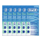 Oral B Superfloss 6 opakowań - nici do czyszczenia mostów, koron i implantów