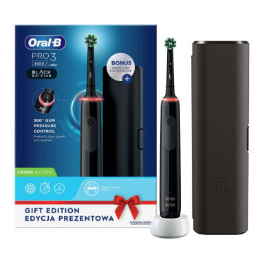 BRAUN Oral-B PRO-3 3500 BLACK - czarna szczoteczka elektyrczna Oral-B