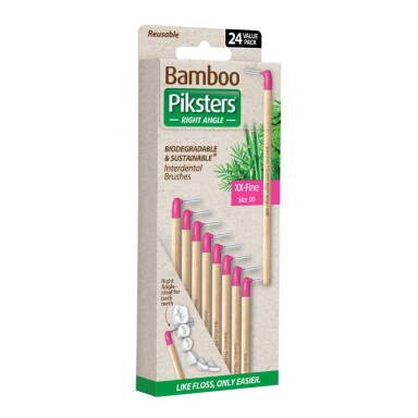 Piksters BAMBOO Right Angle 24szt. - biodegradowalne szczoteczki międzyzębowe - WYBIERZ ROZMIAR