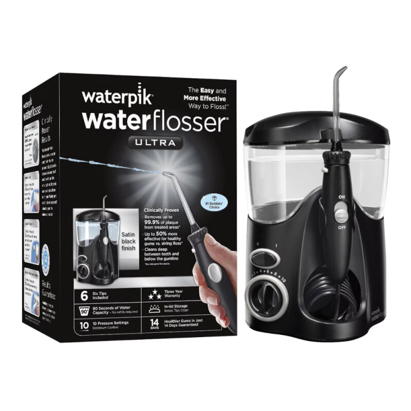 WATERPIK WP112 E2 ULTRA BLACK stacjonarny irygator rodzinny (7końcówek)