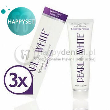 BEYOND  HappySET PearlWhite SENSITIVITY 3x130 ml - pasta wybielająca dla osób z wrażliwymi zębami <b>(ZESTAW TRZECH DUŻYCH PAST)</b>