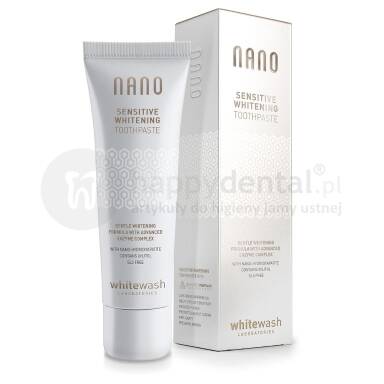 WHITEWASH NANO NT02 SENSITIVE Whitening Toothpaste 75ml - wybielająca pasta do zębów wrażliwych z nano cząsteczkami hydroksyapatytu i azotanem potasu