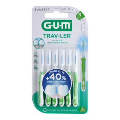 GUM Butler Trav-Ler (1414) 6szt. - szczoteczka międzyzębowa 1,1mm (zielone)