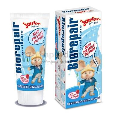 BIOREPAIR Junior 0-13 50ml - wyjątkowa pasta dla dzieci o smaku świeżych owoców wzmacniająca i remineralizująca zęby (bez fluoru)