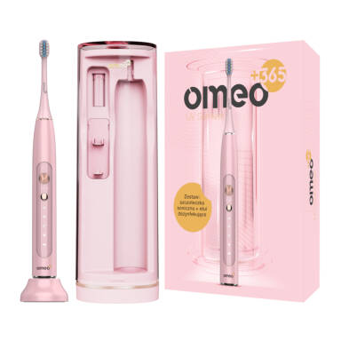 OMEO +365 UV Sanitizer PINK 1szt. - szczoteczka soniczna do zębów z sanitizerem UV w kolorze różowym (E4127)