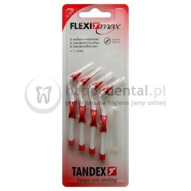 TANDEX Flexi-MAX 4szt. BLISTER 0.5-3.0mm (CZERWONE) - zestaw 4 szczoteczek międzyzębowych (ruby)