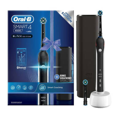 BRAUN Oral-B SMART-4 4500 Black Edition - czarna szczoteczka elektryczna z Bluetooth