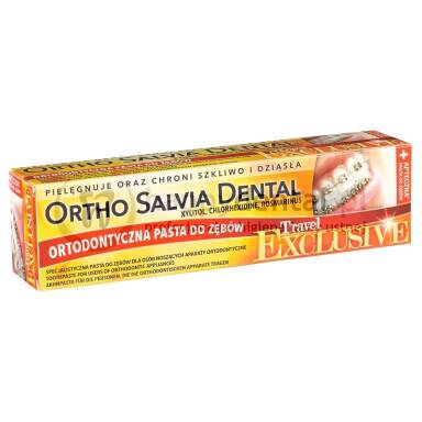 ORTHO SALVIA DENTAL Exclusive (Travel) 75ml - PASTA podróżna dla osób noszących aparaty ortodontyczne (żółta)