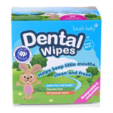BRUSH-BABY Dental Wipes 28 szt.- chusteczki higieniczne z ksylitolem do czyszczenia dziąseł i pierwszych ząbków