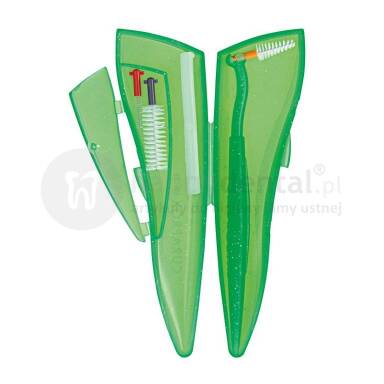 CURAPROX CPS ORTHO Pocket Set (MAŁY) - zestaw ortodontyczny wosk + szczoteczki międzyzębowe (wosk+uchwyt+etui+3końcówki)