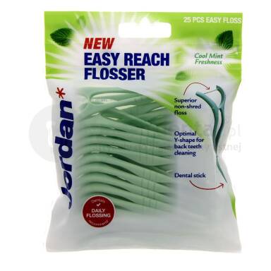JORDAN EASY REACH FLOSSER 25szt - odświeżające niciowykałaczki do oczyszczania przestrzeni międzyzębowych