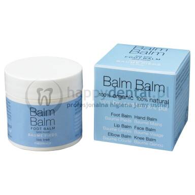 BALM BALM Lip Balm TEA TREE PUDEŁKO 7ml - antybakteryjny w 100% organiczny balsam do ust z ekstraktem z drzewa herbacianego (niebieski)