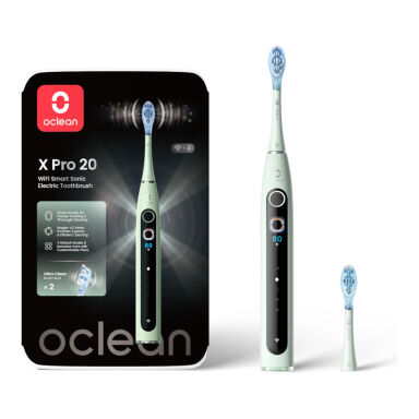 OCLEAN X PRO 20 MINT - szczoteczka soniczna w kolorze miętowym z 2 końcówkami
