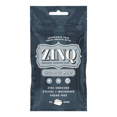 ZINQ LICORICE Mint 22szt. - gumy do żucia z cynkiem i ksylitolem o smaku mięty i lukrecji