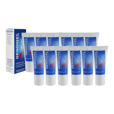 GENGIGEL Gel 0,20% HA HAPPY SET 12 x 20ml - zestaw 12 żeli z kwasem hialuronowym wspomagających leczenie stanów zapalnych dziąseł i błon śluzowych