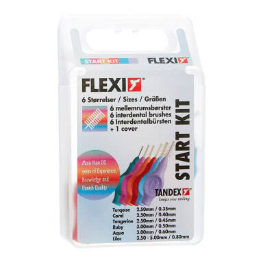 TANDEX Flexi START KIT 6szt. - zestaw startowy szczoteczek międzyzębowych - różne rozmiary