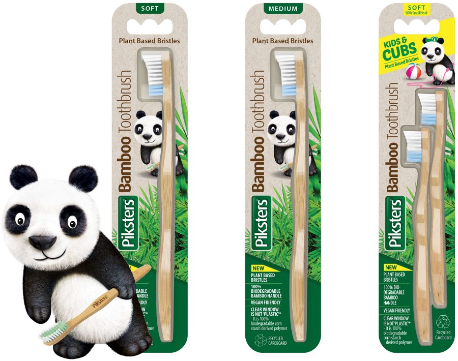 Ekologiczne szczoteczki do zębów Piksters Bamboo SOFT